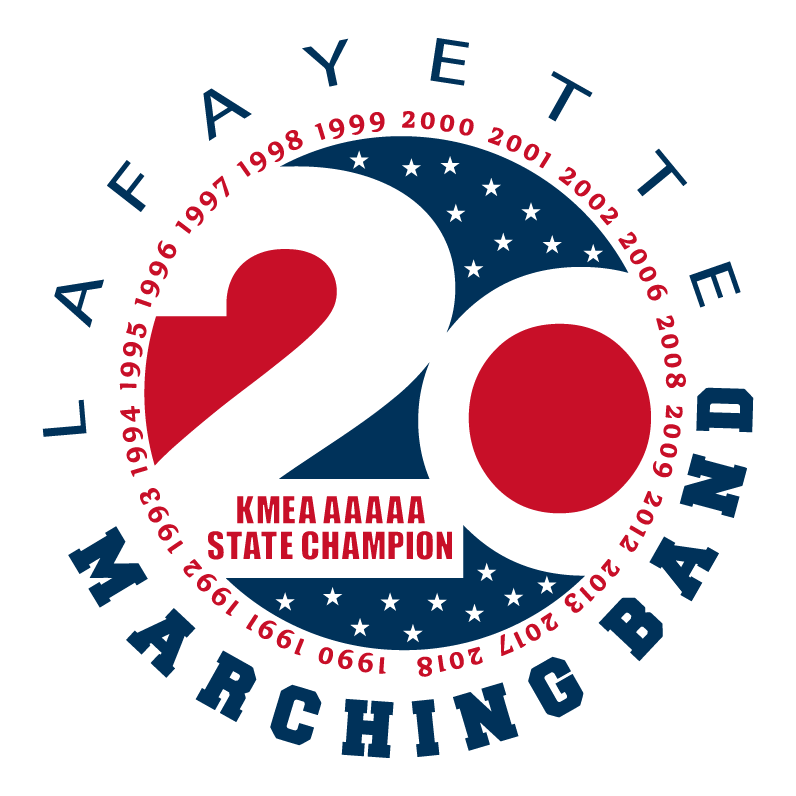 Lafayette Band 20x State Champs! shirt design - zoomed