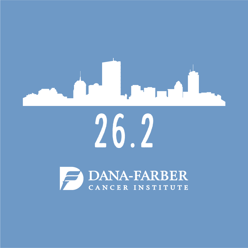 Running the Boston Marathon on behalf of the Dana-Farber Marathon Challenge to Fight Cancer shirt design - zoomed