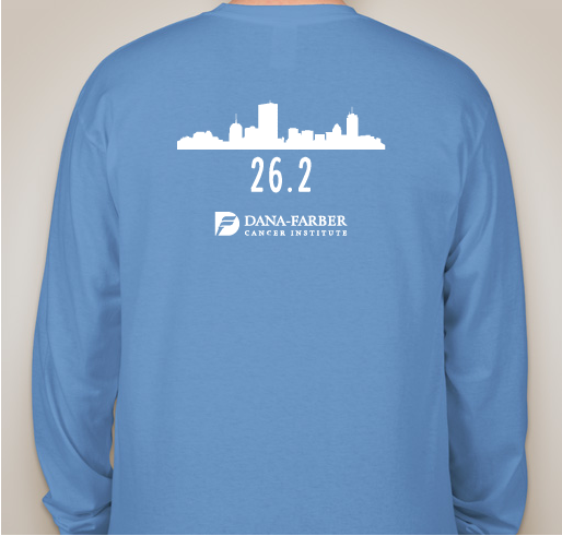 Running the Boston Marathon on behalf of the Dana-Farber Marathon Challenge to Fight Cancer Fundraiser - unisex shirt design - back