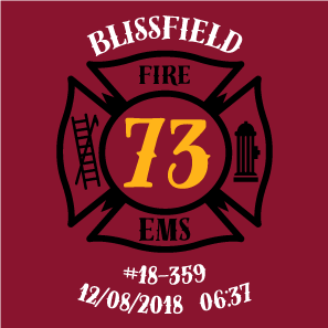 Blissfield Fire Department shirt design - zoomed