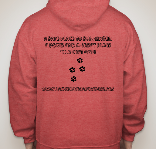 Dachshund Haus Rescue Winter Hoodie Fundraiser - unisex shirt design - back