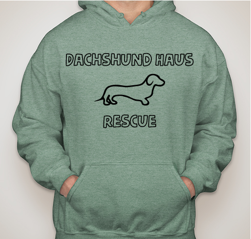Dachshund Haus Rescue Winter Hoodie Fundraiser - unisex shirt design - front