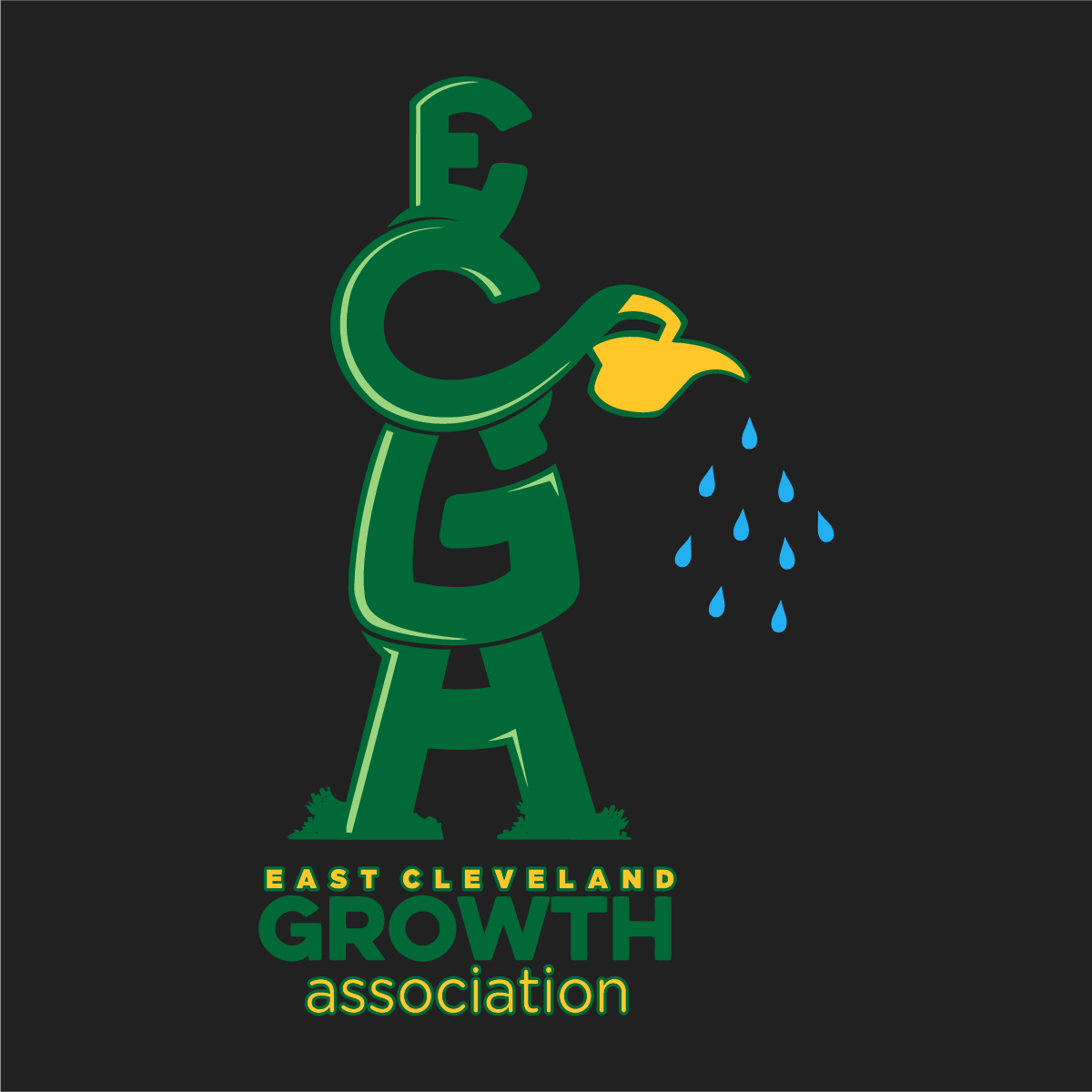 East Cleveland Growth Association Gear - Black ECGA Man shirt design - zoomed