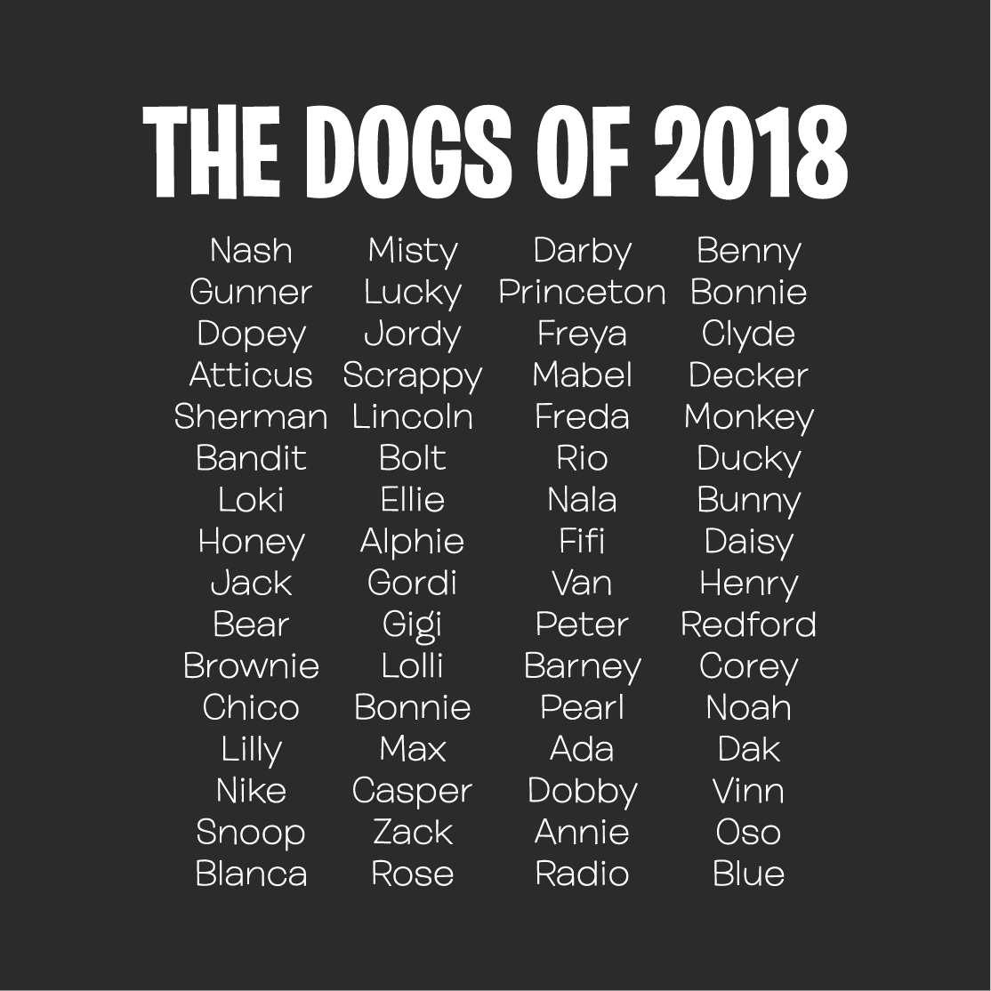Dogs of 2018 shirt design - zoomed