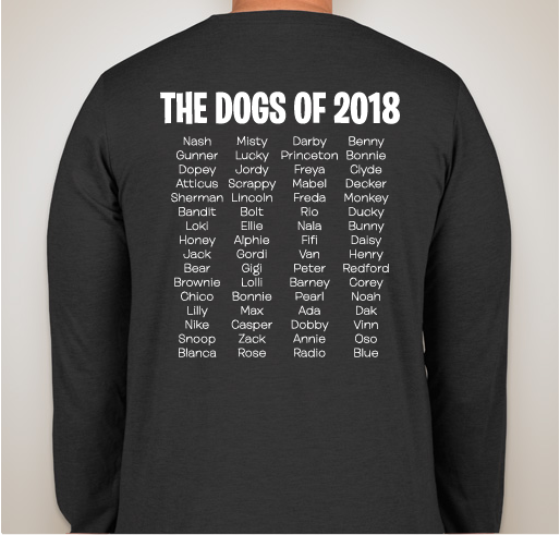 Dogs of 2018 Fundraiser - unisex shirt design - back