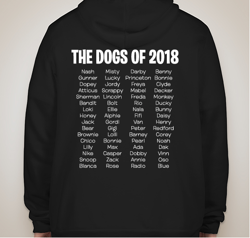 Dogs of 2018 Fundraiser - unisex shirt design - back
