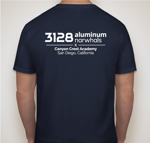 FRC 3128 Space Narwhal Fan Shirt Fundraiser - unisex shirt design - back