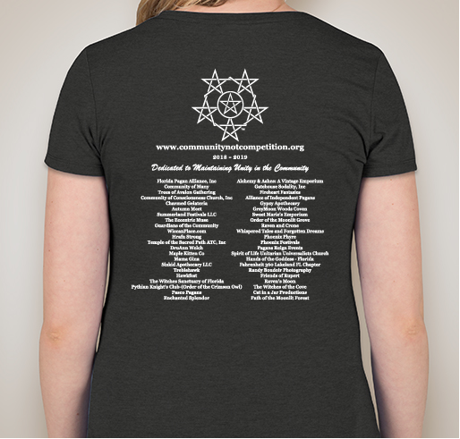 Community not Competition 2019 Tshirts Fundraiser - unisex shirt design - back
