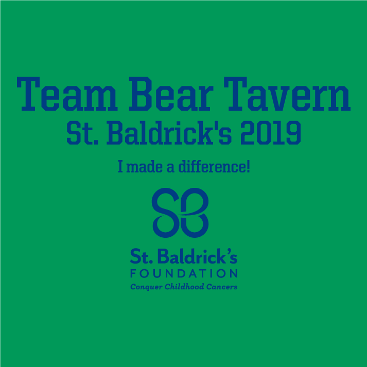 2019 ST Baldrick's Fundraiser - Bear Tavern shirt design - zoomed