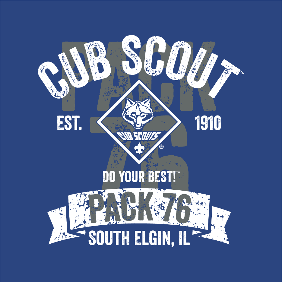 Cub Scout Pack 76's Pinewood Derby Fundraiser shirt design - zoomed