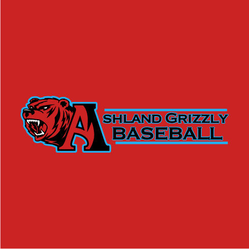 Ashland High School Grizzly Baseball shirt design - zoomed