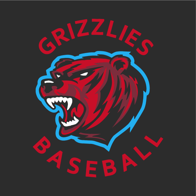 Ashland High School Grizzly Baseball shirt design - zoomed