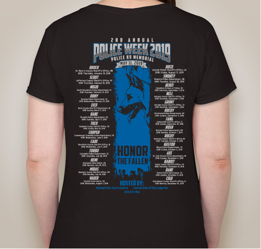 2nd Annual Fallen Police K9 Memorial Fundraiser - unisex shirt design - back