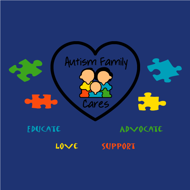 Autism Family Cares shirt design - zoomed
