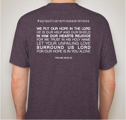 Addyson's HOPE - Apparel Fundraiser - unisex shirt design - back