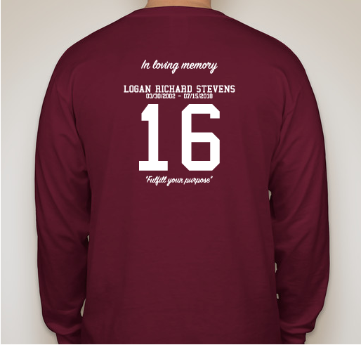 Logan Stevens Memorial Fundraiser Fundraiser - unisex shirt design - back