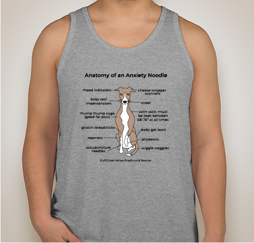 Anatomy of an Anxiety Noodle- Tanks Fundraiser - unisex shirt design - front