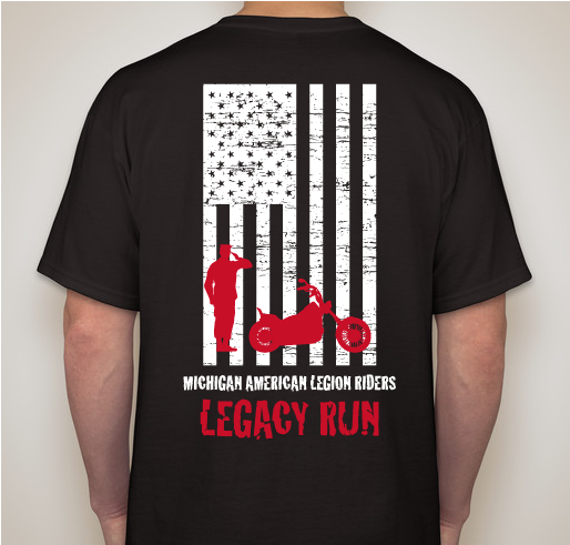 2019 Michigan American Legion Riders Legacy Run Fundraiser - unisex shirt design - back