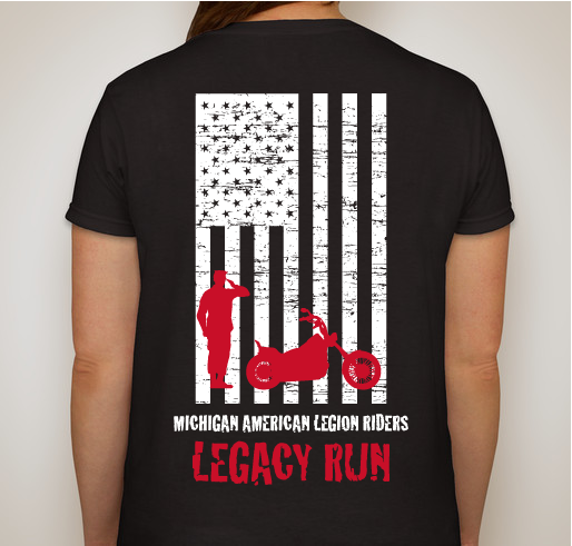 2019 Michigan American Legion Riders Legacy Run Fundraiser - unisex shirt design - back