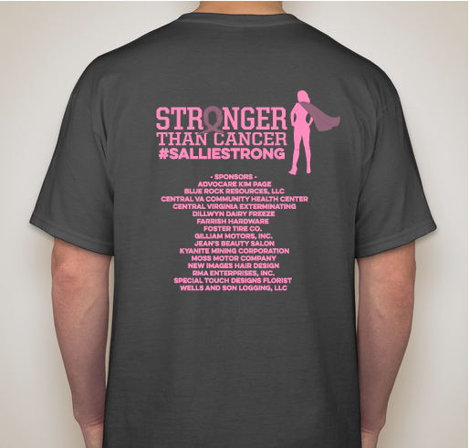 #GoPinkForSallie T-shirt fundraiser! Fundraiser - unisex shirt design - back
