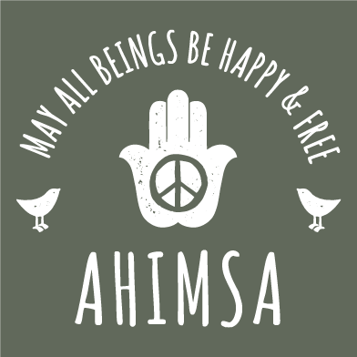 Ahimsa for Earth Day shirt design - zoomed