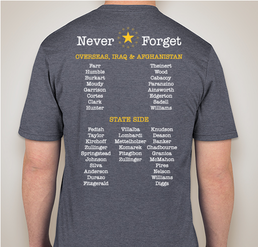 1-71 Fallen Shirt 2019 Fundraiser - unisex shirt design - back
