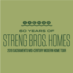 Streng Bros. Homes Vintage Logo T-Shirt – 2019 Sacramento Mid-Century Modern Home Tour shirt design - zoomed