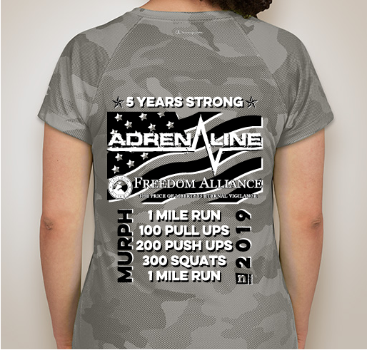 2019 Adrenaline Bootcamp Murph Fundraiser Supporting Freedom Alliance Fundraiser - unisex shirt design - back