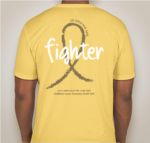 ACCO Go Gold Fighter Apparel Fundraiser - unisex shirt design - back