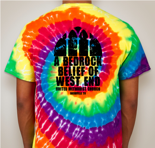 Tie-Dyed Bedrock Belief Shirts Fundraiser - unisex shirt design - back