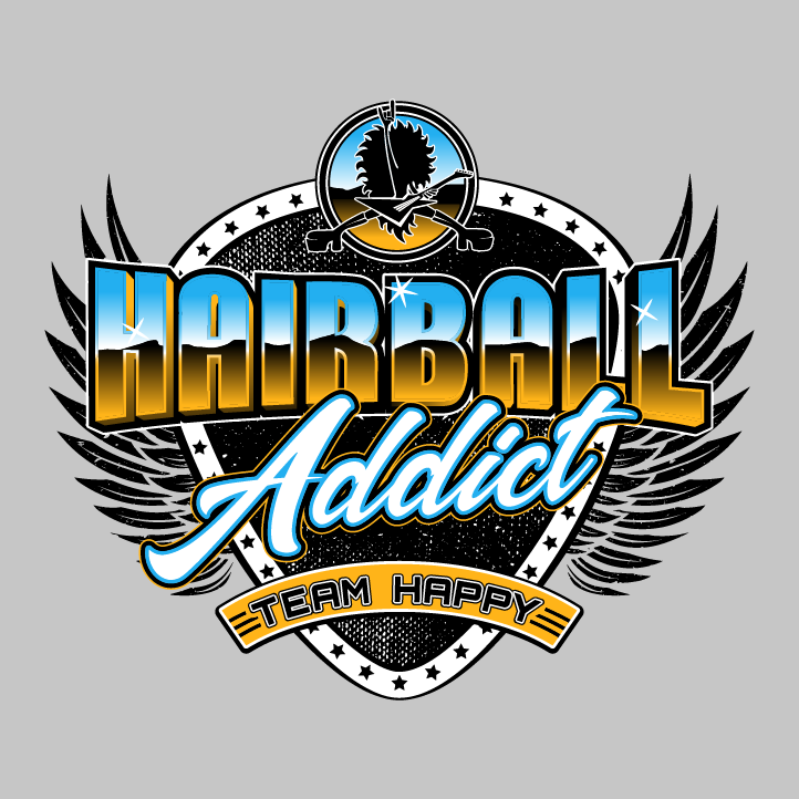 Team Happy Hairball Addict Apparel shirt design - zoomed