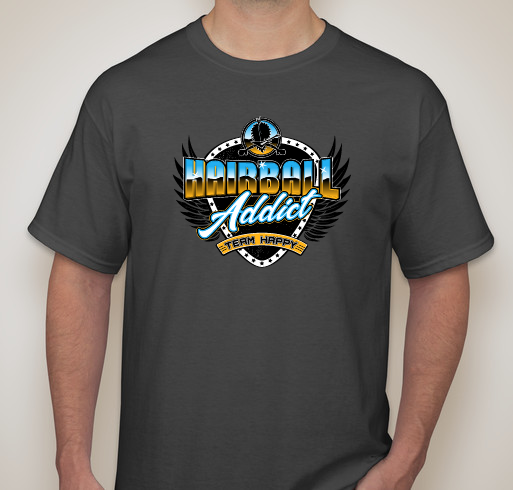 Team Happy Hairball Addict Apparel Fundraiser - unisex shirt design - front
