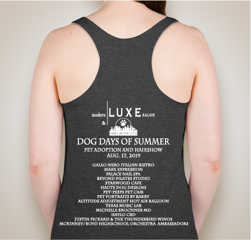 Luxe Loves Paws Fundraiser - unisex shirt design - back