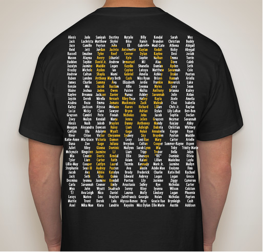 CHILDHOOD CANCER IS NOT RARE AND IT'S NOT FAIR!! Fundraiser - unisex shirt design - back