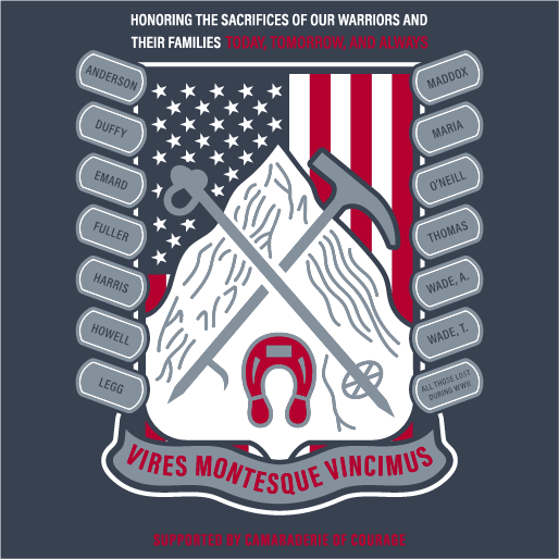 1ST BATTALION, 87TH INFANTRY - CLIMB FOR OUR FALLEN shirt design - zoomed