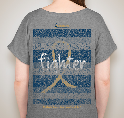 ACCO Go Gold Awareness Shirt 7: Nohre-Roelli Fundraiser - unisex shirt design - back