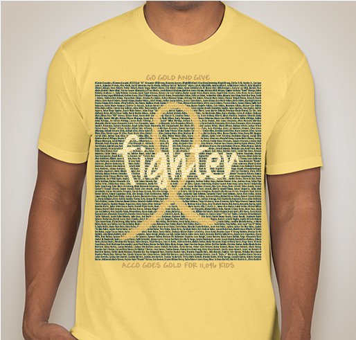 ACCO Go Gold Awareness Shirt 8: Roenspie-Strickland Fundraiser - unisex shirt design - front
