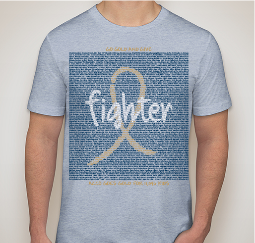 ACCO Go Gold Awareness Shirt 1: #CalebsCrusaders-L. Broussard Fundraiser - unisex shirt design - front