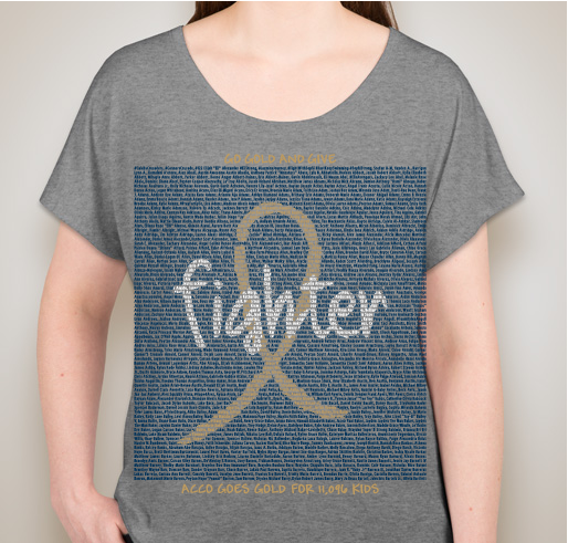 ACCO Go Gold Awareness Shirt 4: Geringer-A. Ibarra Fundraiser - unisex shirt design - front