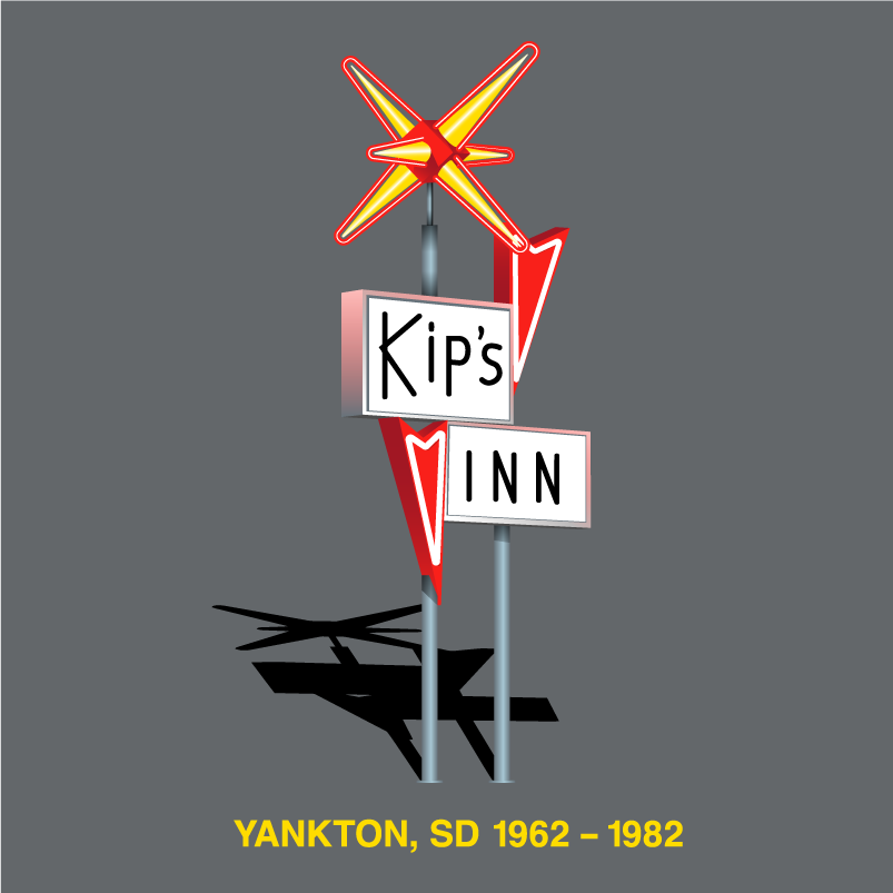 Kip's Inn neon star Tastee Treet fundraiser shirt design - zoomed
