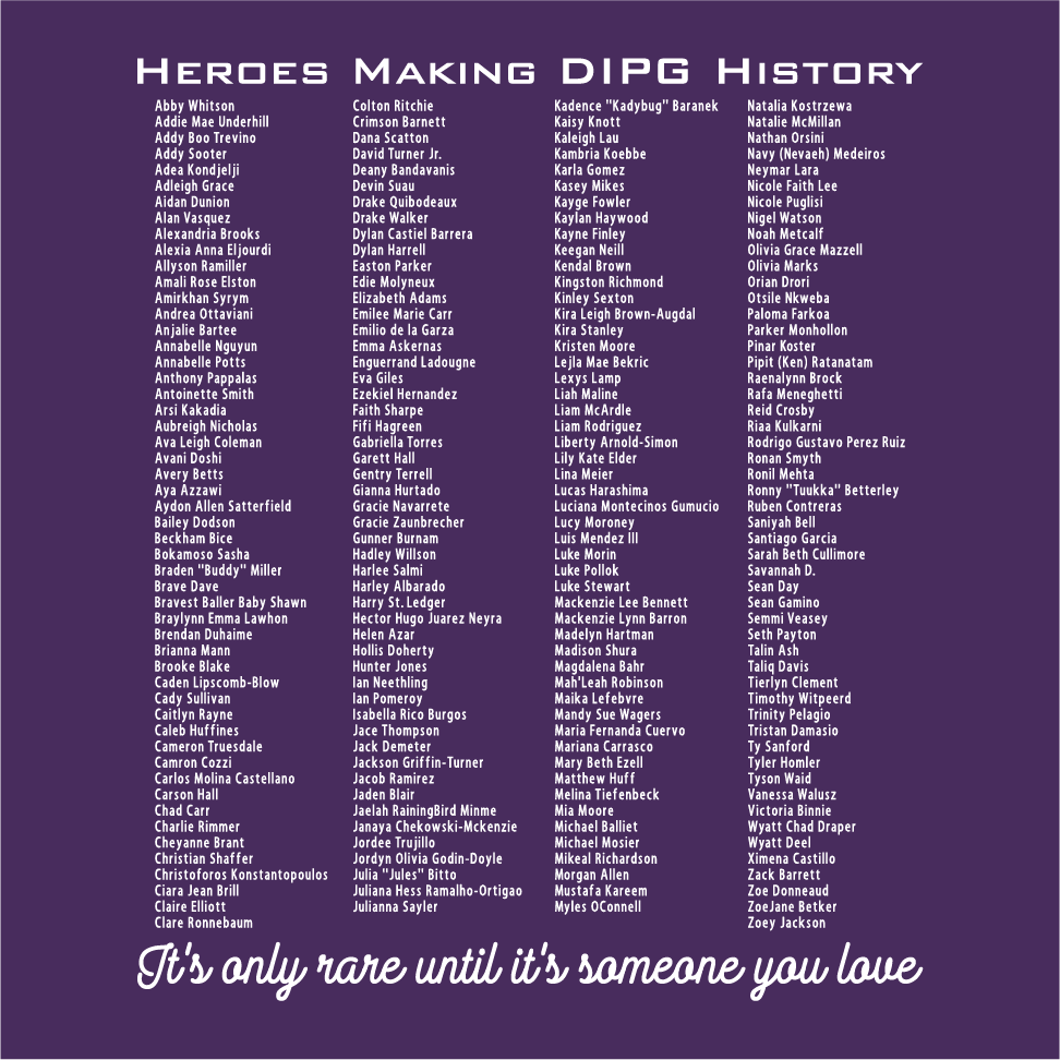 Making DIPG History Tee Shirts and Hoodies shirt design - zoomed