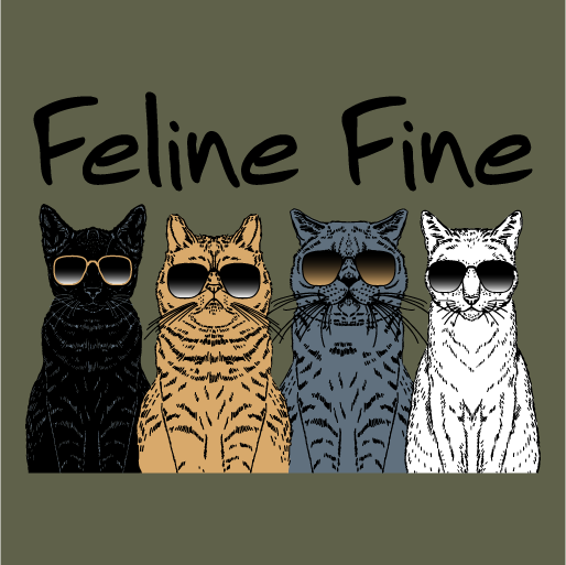 Feline Fine shirt design - zoomed