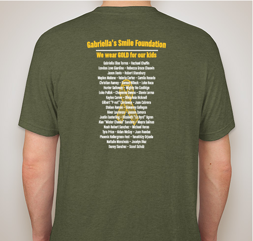 Gold Out for Childhood Cancer Awareness Fundraiser - unisex shirt design - back