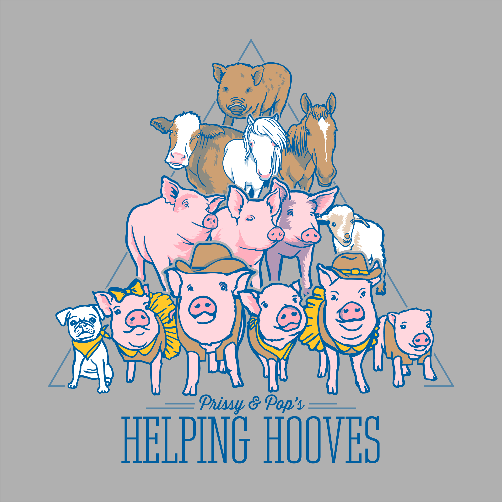 Prissy & Pop’s Helping Hooves shirt design - zoomed