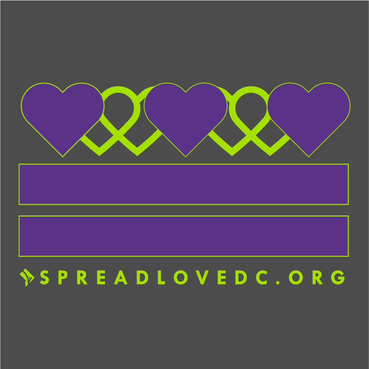 Spread Love DC Campaign shirt design - zoomed
