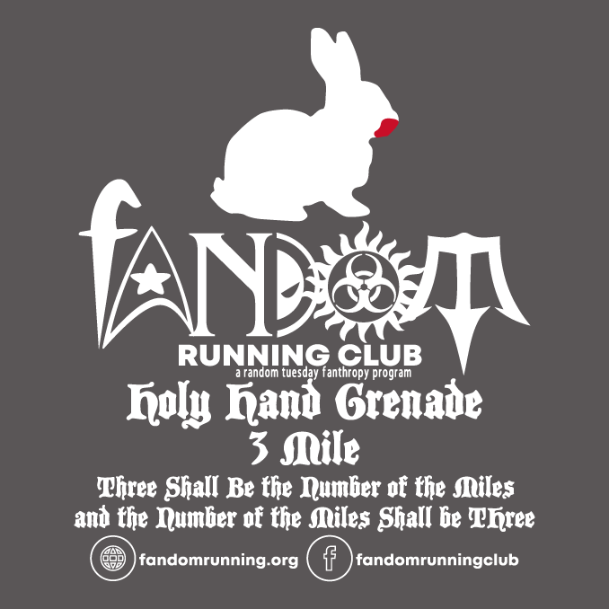 Holy Hand Grenade 3 mile shirt design - zoomed