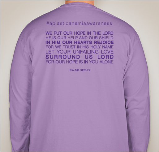 Addyson's HOPE - Apparel Fundraiser - unisex shirt design - back