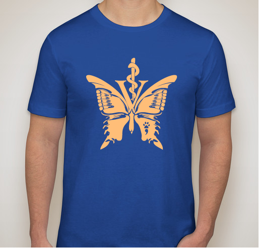 Vet Med After Hours You Matter Butterfly Blue T-Shirt Fundraiser - unisex shirt design - front
