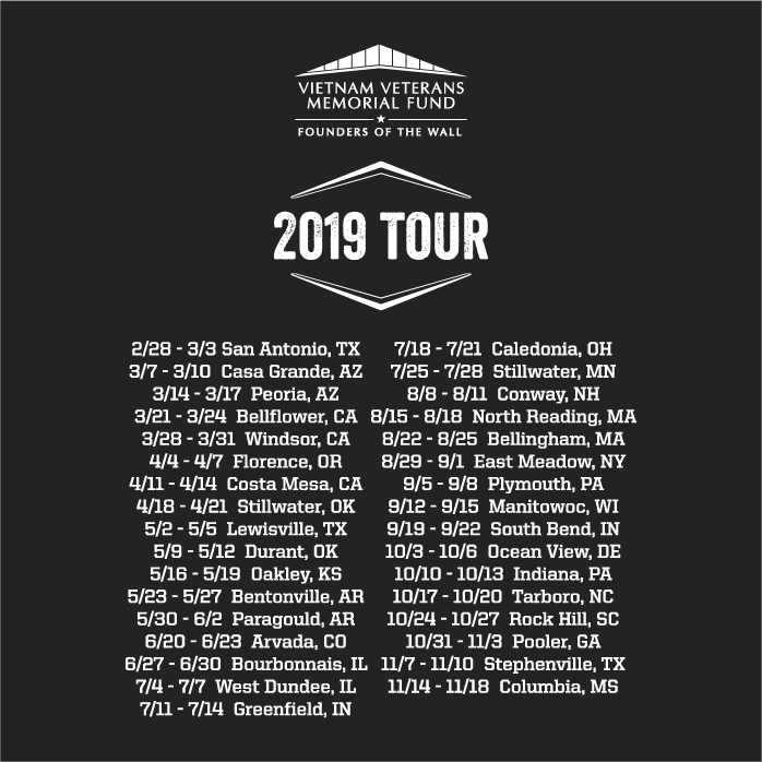 The Wall That Heals 2019 Tour shirt design - zoomed