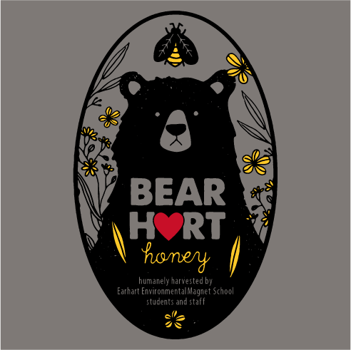 Earhart Apiary - Bearhart Honey shirt design - zoomed